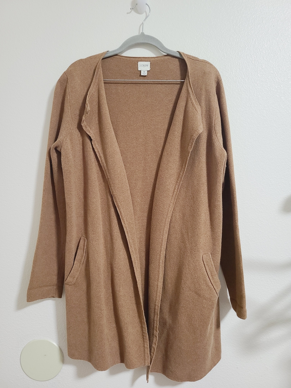 J. Crew Factory Brown Open-Front Coatigan